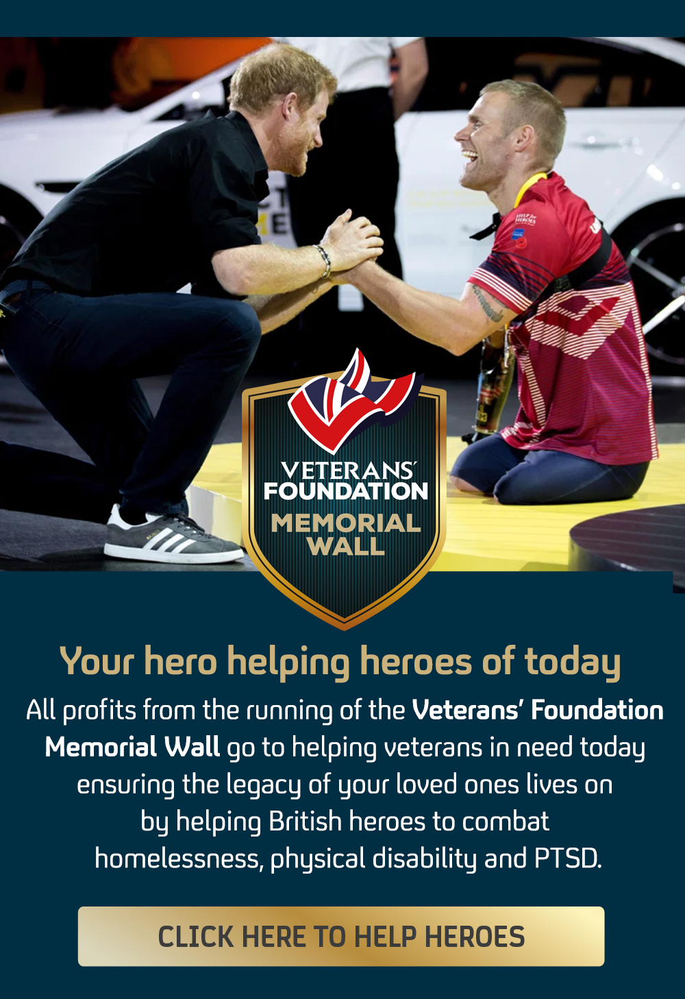 Prince Harry and a veteran