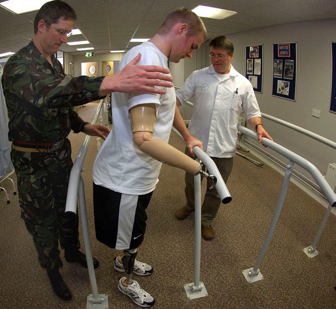 Veteran in physical therapy